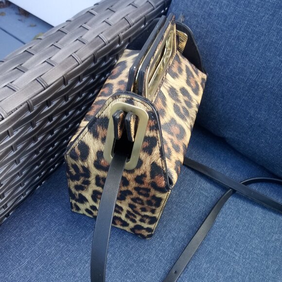 Betsy Johnson leopard crossbody bag with jeweled design - Picture 2 of 9